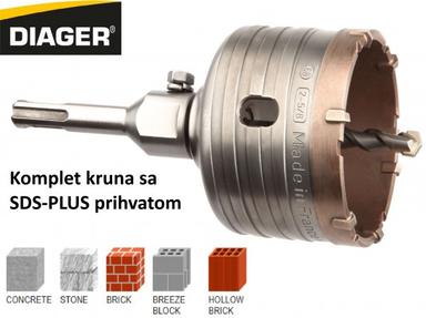 DIAGER kruna 80mm SDS-PLUS komplet  325CD80