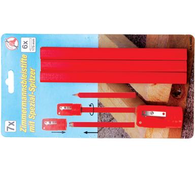 BGS 6 tesarskih olovaka + šiljilo 7-dij.set 85853