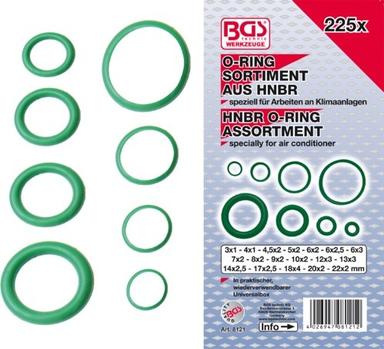 BGS set O-ring HNBR brtvi 3-22mm 225 kom pro+ 8121