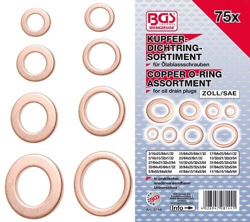 BGS set bakrenih brtvi  inch. 75dj. pro+  8144